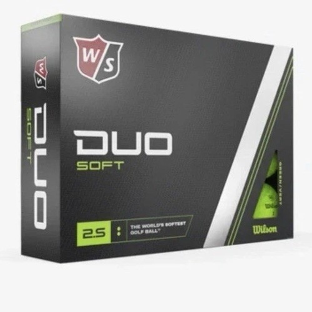 New Wilson Staff Duo Soft 2.5 Green golf balls - 1 Dozen + Free Sleeve